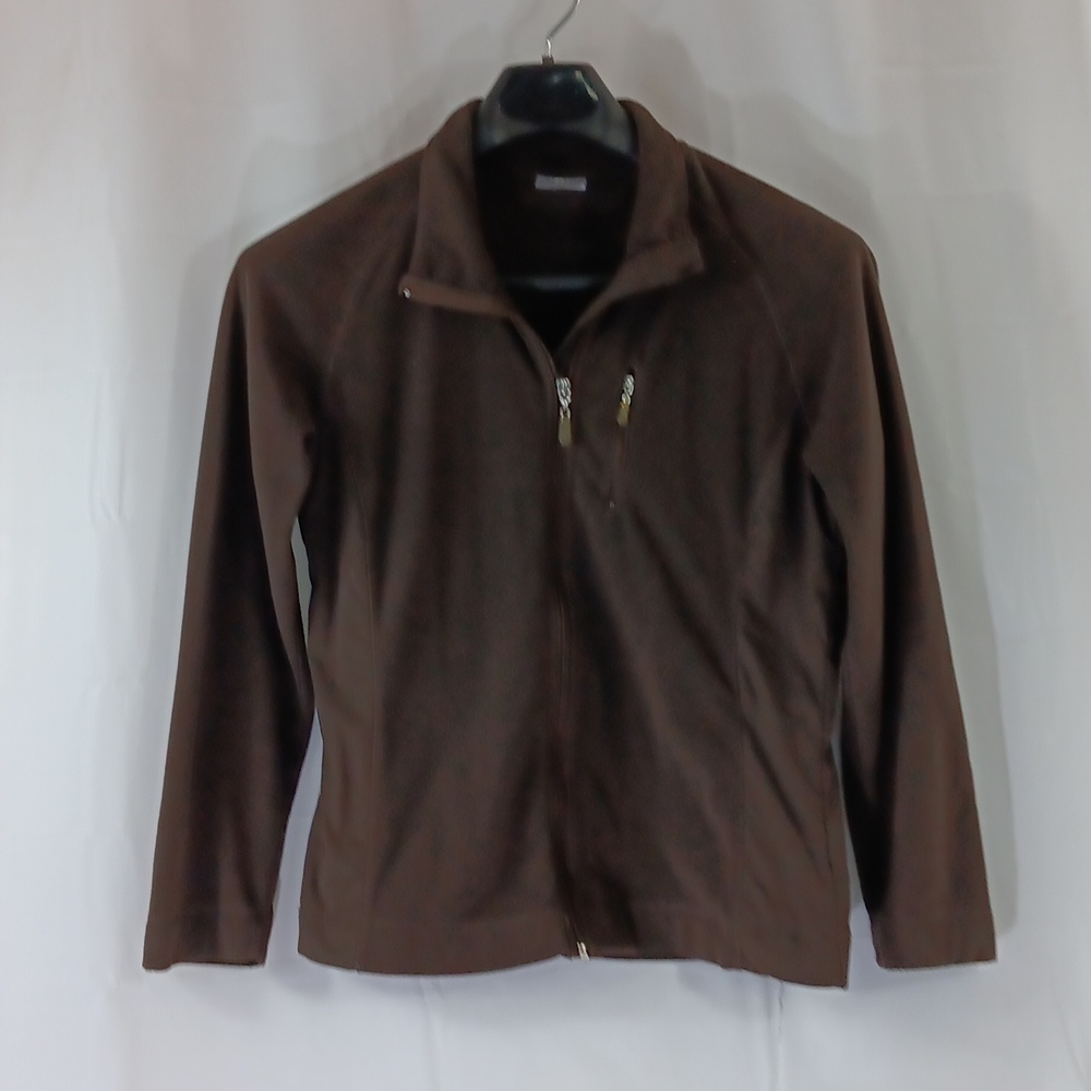 Danskin Now Brown Jacket Women's Size Large Zipper Closure